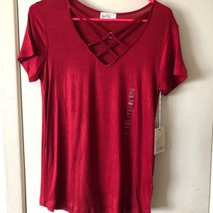 A Flowy Scarlett red blouse